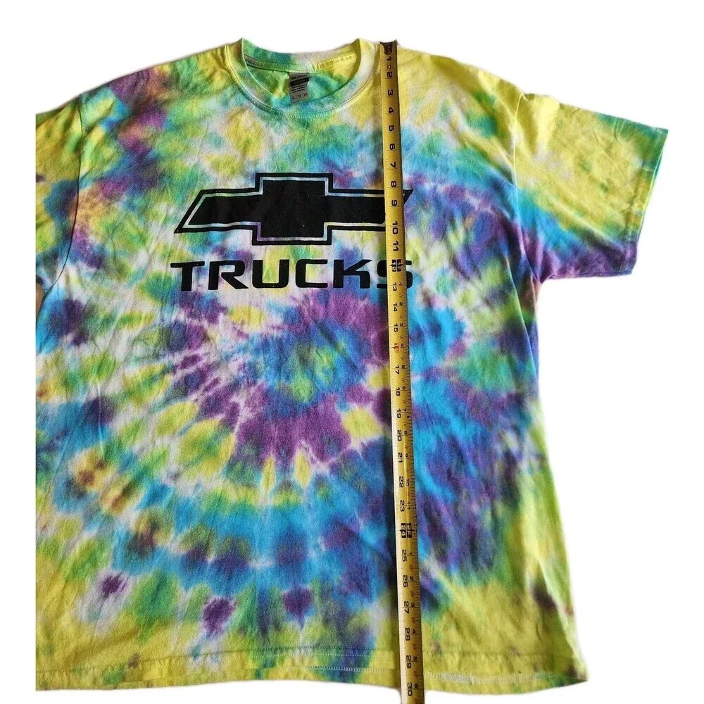 Vintage Tie-Dye Chevy Logo T-Shirt Men's XL USA Colorful